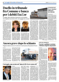 Duello in tribunale fra Comune e banca per i debiti En.Cor