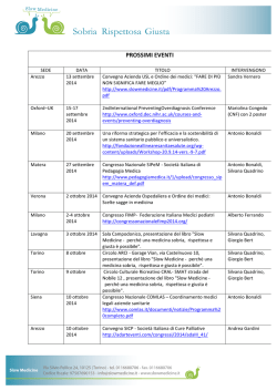 PROSSIMI EVENTI - Slow Medicine