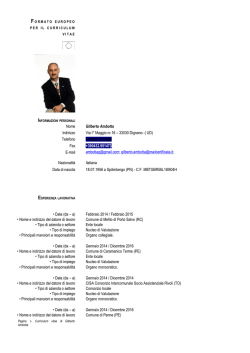 Curriculum vitae del dott. Gilberto Ambotta