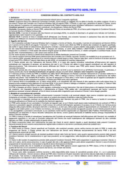 CONTRATTO ADSL/WLR - Frosinone Wireless Spa
