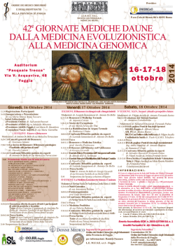 dalla medicina evoluzionistica alla medicina genomica