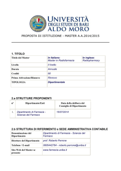 proposta di istituzione - Universit&agrave; degli Studi di Bari