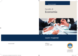 Opuscolo Lauree magistrali Facolt&agrave; di Economia