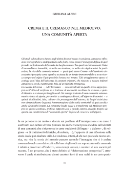 Crema e il Cremasco nel Medioevo: una comunit&agrave; aperta