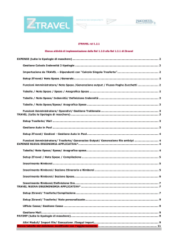 ZTRAVEL rel 1.2.1 Elenco attività di implementazione dalla Rel 1.2