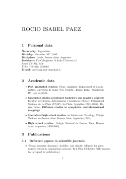 ROCIO ISABEL PAEZ - Dipartimento di Matematica