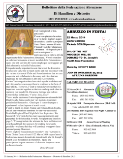 ABRUZZO IN FESTA! Bollettino della Federazione Abruzzese Di