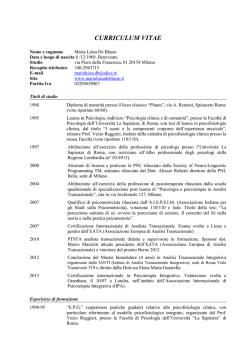 CV formato europeo - Ordine degli Psicologi della Lombardia
