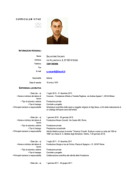 CV Salvatore Vacanti - Universit&agrave; degli Studi della Tuscia