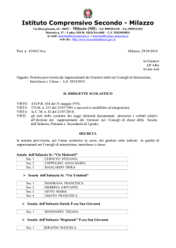 Nomina provvisoria rappresentanti Genitori eletti nei Consigli a. s.