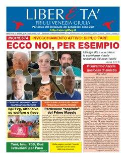 Liberet&agrave; n. 1 - 2014 - Parte generale - SPI FVG