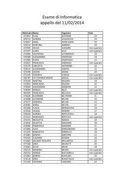 Esame di Informatica appello del 11/02/2014