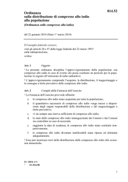 Ordinanza sulla distribuzione di compresse allo iodio alla