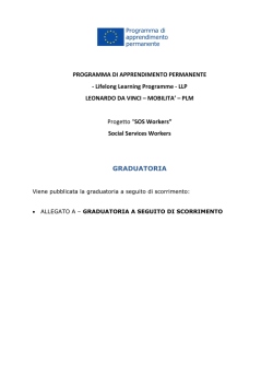 Scarica qui la graduatoria - Occupazione e Solidariet&agrave;