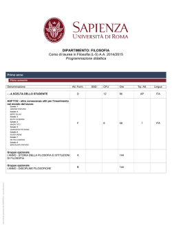FILOSOFIA - Dipartimento di Filosofia | Sapienza