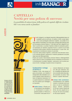 CAPITELLO Novit&agrave; per una polizza di successo