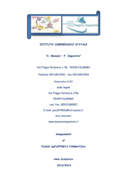 ISTITUTO COMPRENSIVO STATALE “A. Manzoni – P. Impastato