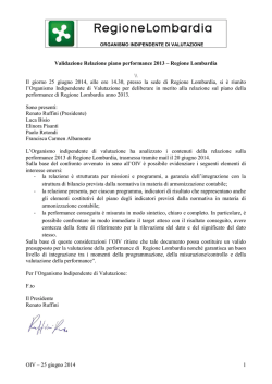 OIV &ndash; 25 giugno 2014 1 Validazione Relazione piano performance