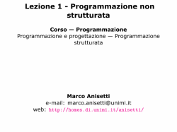 Programmazione non strutturata - Home
