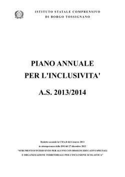 PAI 2013 - 2014 - Istituto Comprensivo di Borgo Tossignano