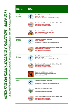 Iniziative culturali - sportive - turistiche