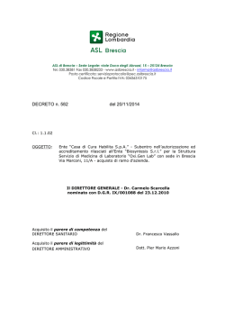 DECRETO n. 582 del 20/11/2014