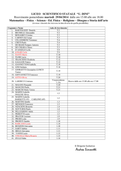 Collocazione aule - Liceo Scientifico Ulisse Dini