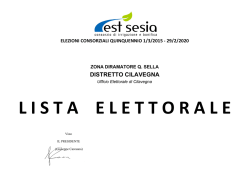 Lista Elettorale - Consorzio di irrigazione e bonifica Est Sesia