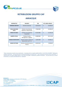 RETRIBUZIONI GRUPPO CAP AMIACQUE