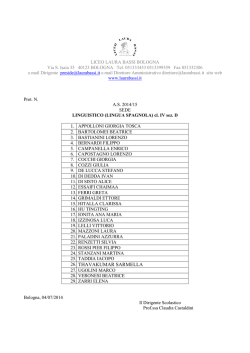 CLASSI QUARTE - Liceo Laura Bassi