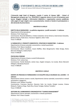 elenco corsi 2014 2015 - Università degli studi di Bergamo