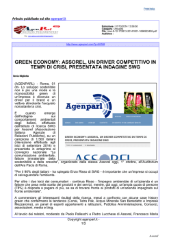 green economy: assorel, un driver competitivo in tempi di crisi
