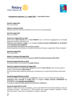 Anticipazione programma 11 - maggio 2014