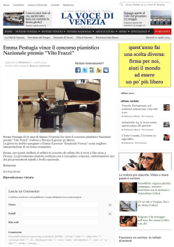 Emma Pestugia vince il concorso pianistico Nazionale premio