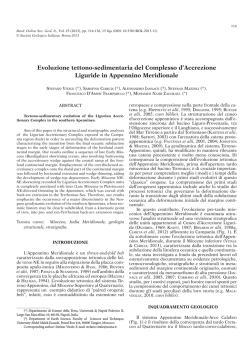 Evoluzione tettono-sedimentaria del Complesso d