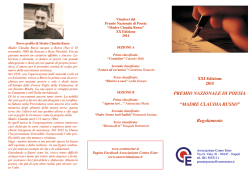 Bando premio Madre Claudia Russo 2015