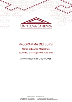 Programma degli insegnamenti CLEMA