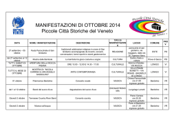 MANIFESTAZIONI DI OTTOBRE 2014 Piccole Citt&agrave; Storiche del