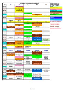 Calendario regionale attivit&agrave; 2015