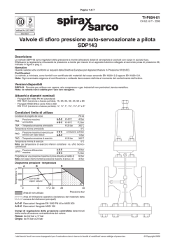 Valvole di sfioro pressione auto-servoazionate SDP143