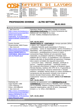 PROFESSIONI DIVERSE - ALTRI SETTORI