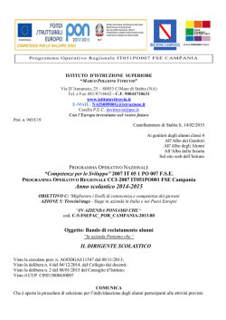 bando reclutamento alunni e modelli domanda pon c5