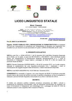 bando CLIL INGLESE - Liceo Linguistico Ninni Cassar&agrave; di