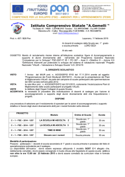 Bando della selezione in oggetto - Istituto Comprensivo Statale "A