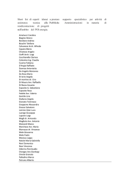 Short List - Sviluppo Campania