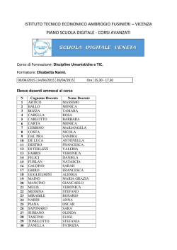 Elenco docenti ammessi ai Corsi di Formazione Avanzati