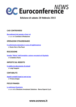 Edizione di sabato 28 febbraio 2015