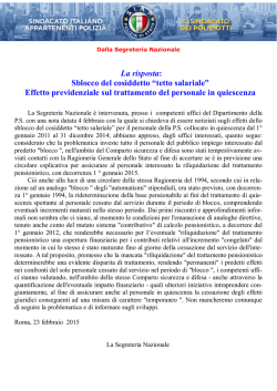 La risposta: Sblocco del cosiddetto &ldquo;tetto salariale