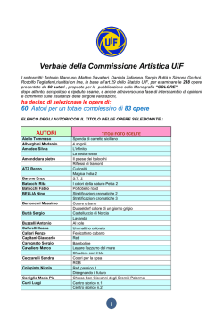 l`elenco delle foto selezionate per la monografia 2015 tema