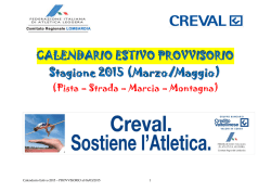 Fidal calendario Regionale - Atletica